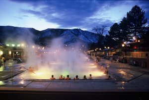 Glenwood Hot Springs during the night, Glenwood Springs, Coloraodo