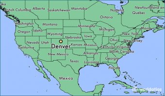 map showing the location of Denver
